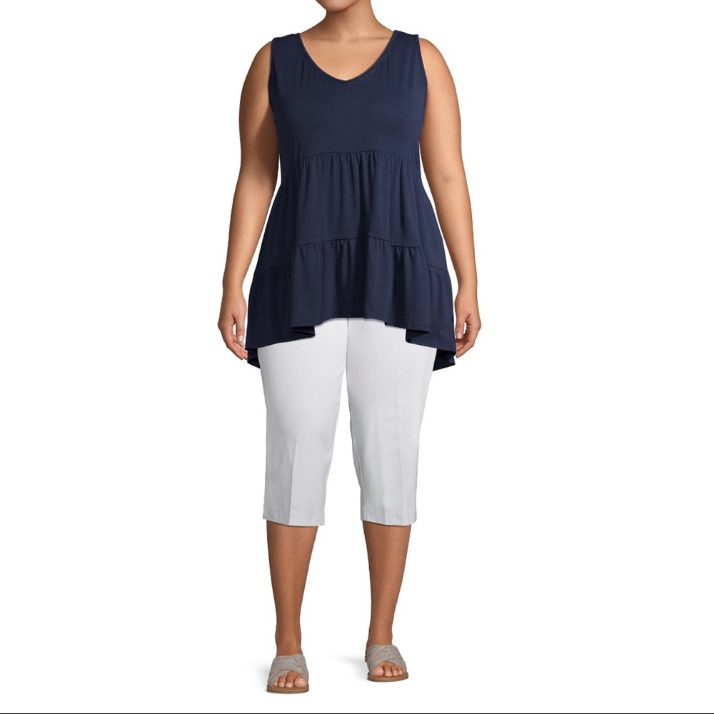 Babydoll Tier Tank, Navy